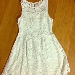 White short lace dress